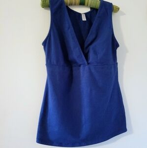 Blue Moon Organic Sleeveless Blue Cross Top, Brand New, Size M